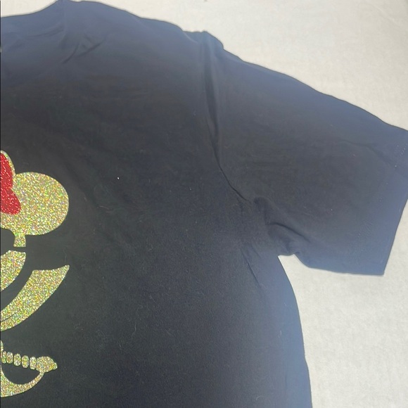 Disney Minnie Mouse Pirate skull black and Gold Glitter women’s t size XL - Picture 4 of 8